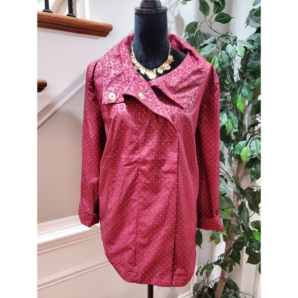 Chico's Women's Red Polyester Long Sleeve Buttons Front Casual Jacket Size 3X - Picture 12 of 12